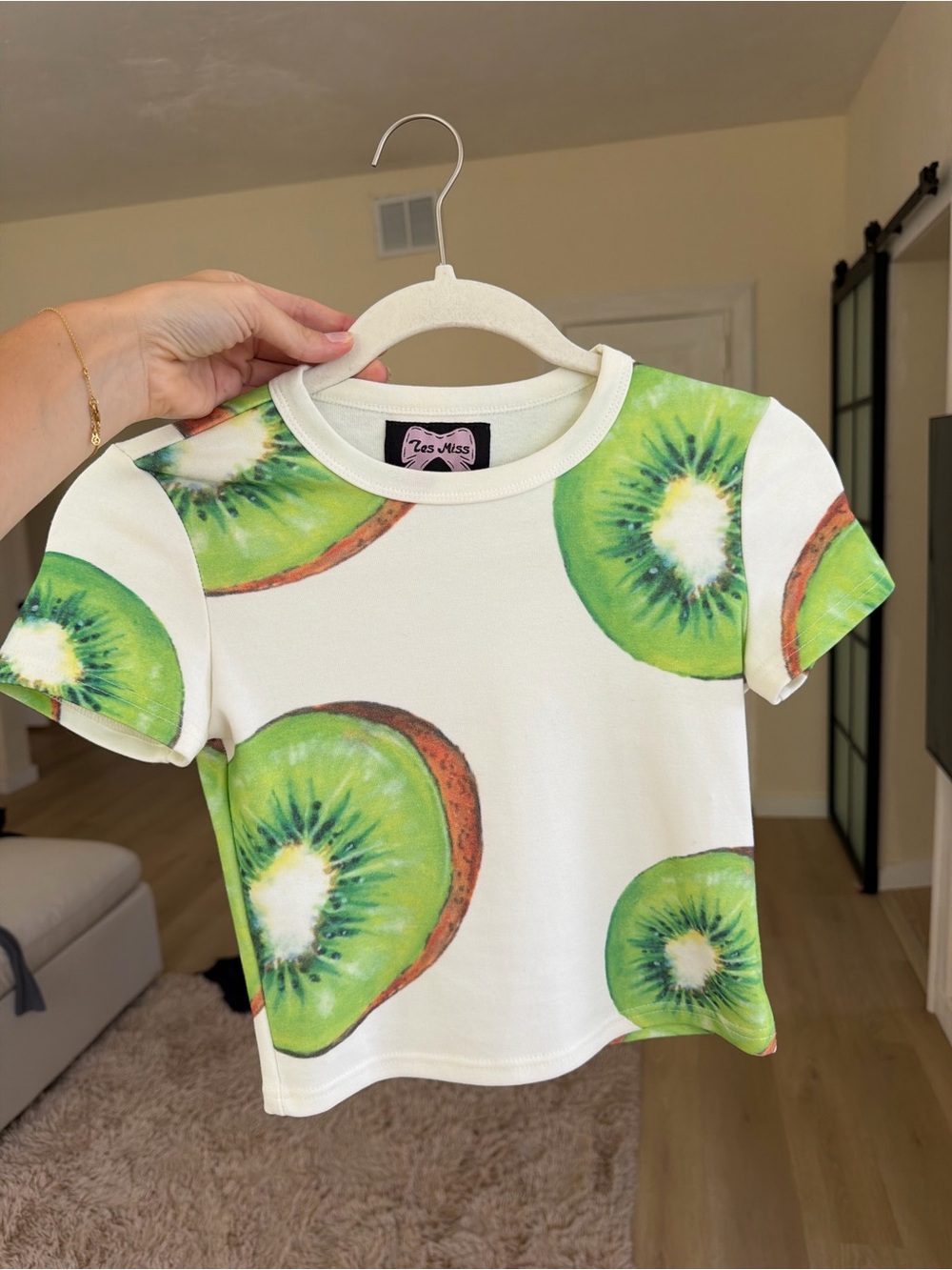 Green Kiwi Print Short Sleeve Tee